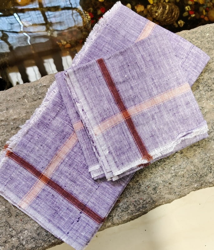Khaddar Cotton Bath Towels 1.5 mtrs - Purple(Pack of 2)