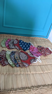 Copy of Hand Block Printed Cotton Masks - Pack of 10